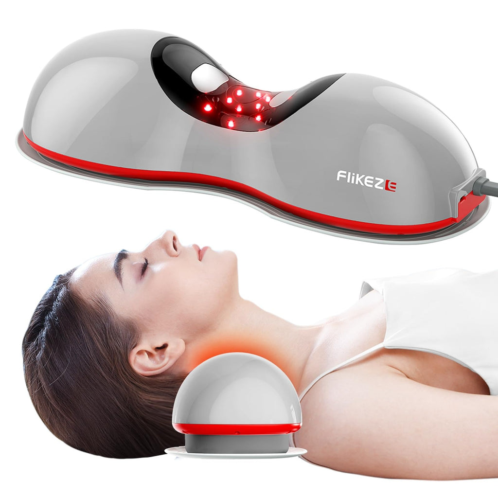 Cordless Heated Neck Massager Pillow | 3-in-1 Cervical Traction Device with Heat & Massage